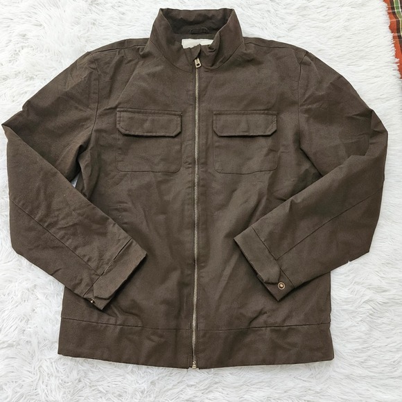 Wenven Men's Olive Green Zip Up Heavy Utility Jacket. Size S - Picture 3 of 10